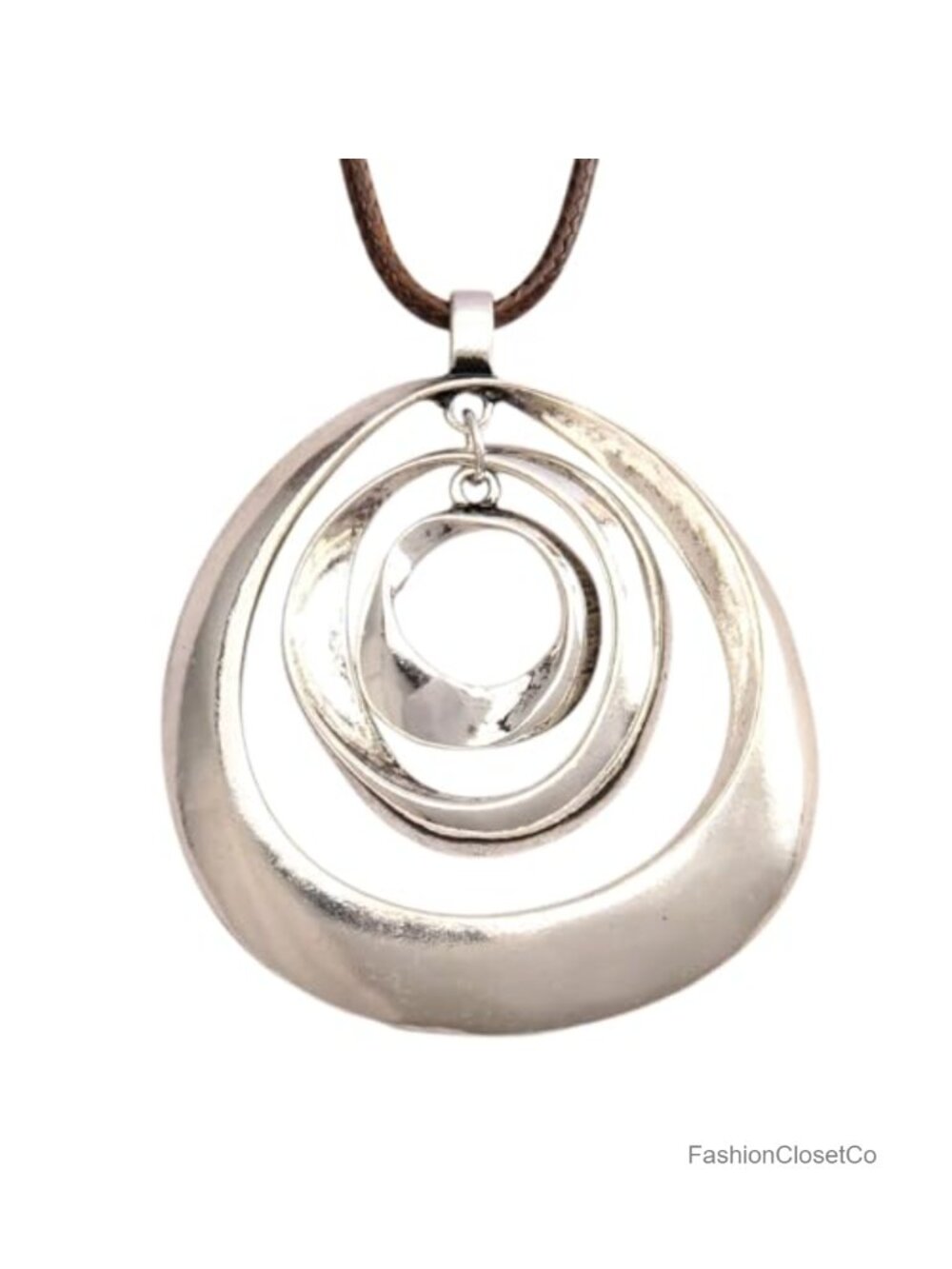 Bohemian Long Faux Leather Pendant Necklace Women Adjustable
